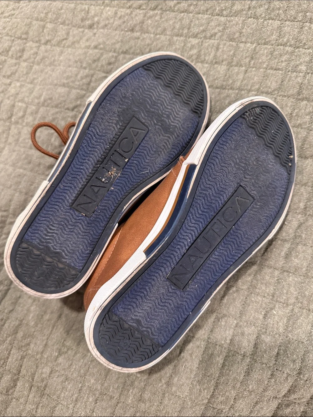Nautica Boy’s Berrian Faux Leather Boat Shoes Size 2